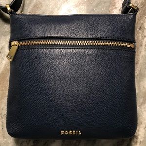 Navy Fossil Crossbody Purse